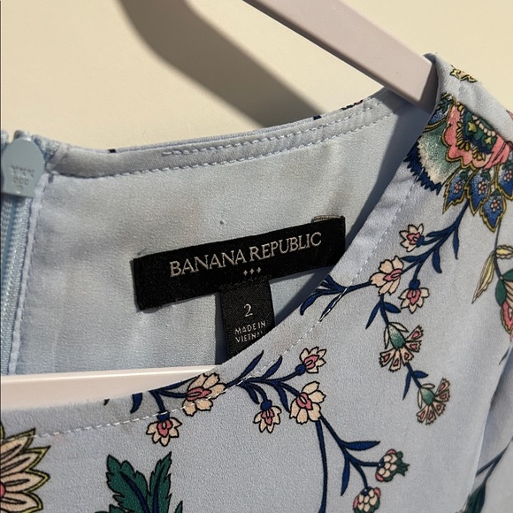 Banana Republic Floral Baby Blue Dress - Picture 2 of 3